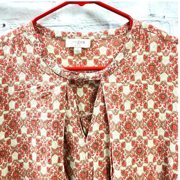 Umgee Layered Tunic Dress with Tie-back, Boho Cottage Style, NWT Womens Midi Lg - Picture 3 of 5